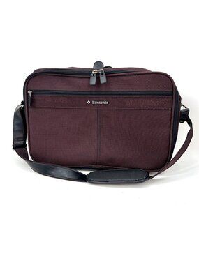 VTG SAMSONITE SILHOUETTE 5 MAROON BLACK CARRY-ON TRAVEL BAG W/ MIRROR MULTI COMP